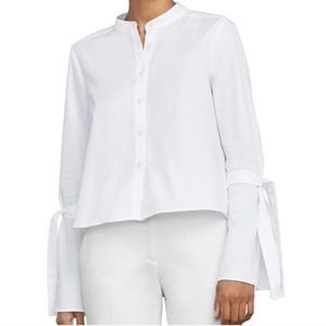 BCBGMaxAzria "Marrisa" Tie Bell Sleeve White Shirt XS